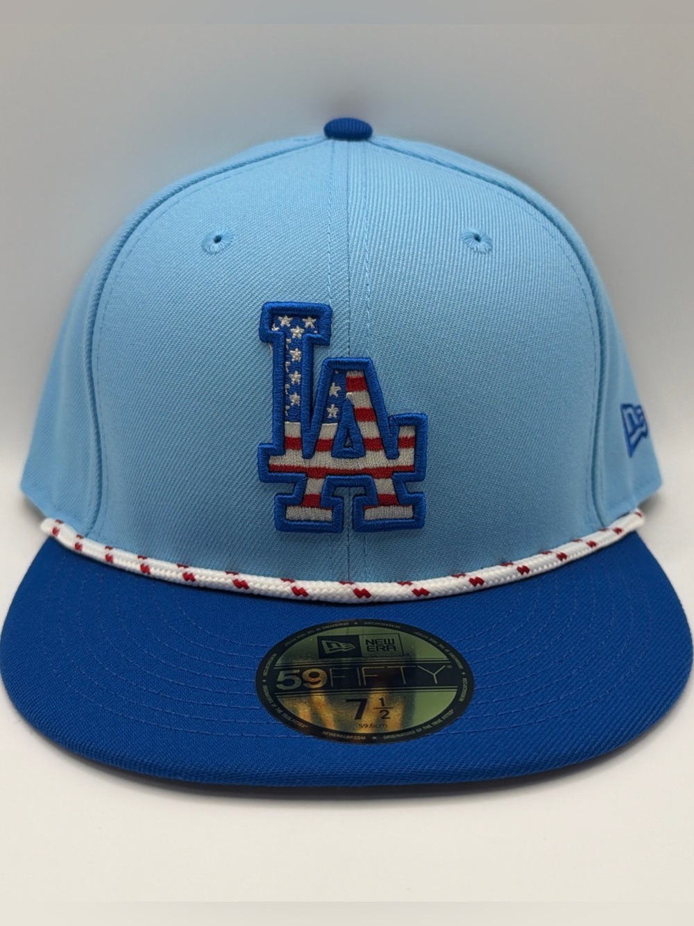 Los Angeles Dodgers New Era 59Fifty 2025 July 4th Fitted Hat Powder Blue 7 1/2